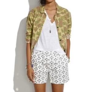 Madewell J. Crew Boho White Checked Shorts Womens 6